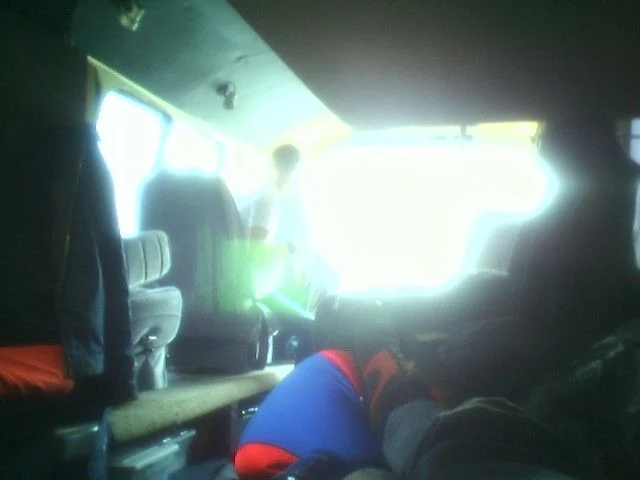 sleeping on the bus.